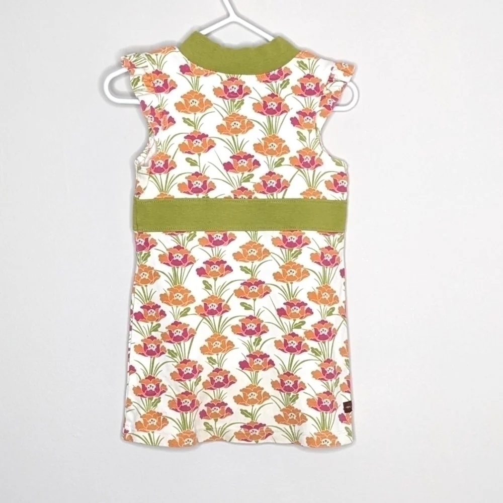 Tea Collection Green Floral Sleeveless Wrap Dress 2T